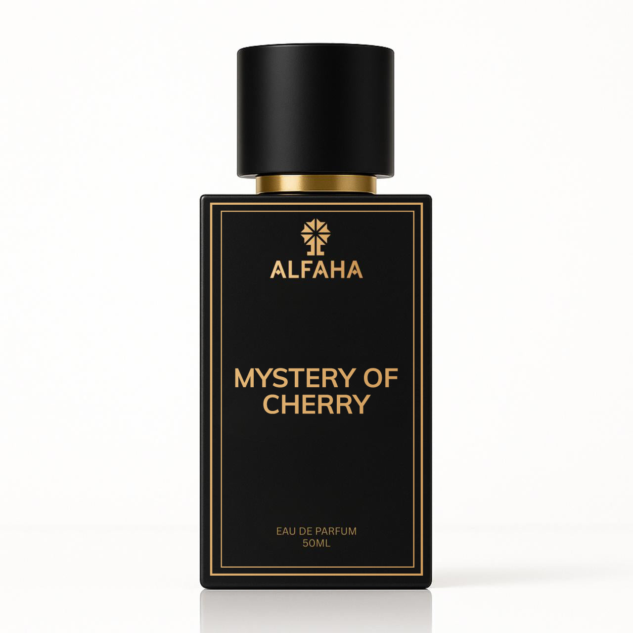 Mystery of Cherry by ALFAHA – 50ml women’s perfume bottle, fruity floral Eau de Parfum on white background