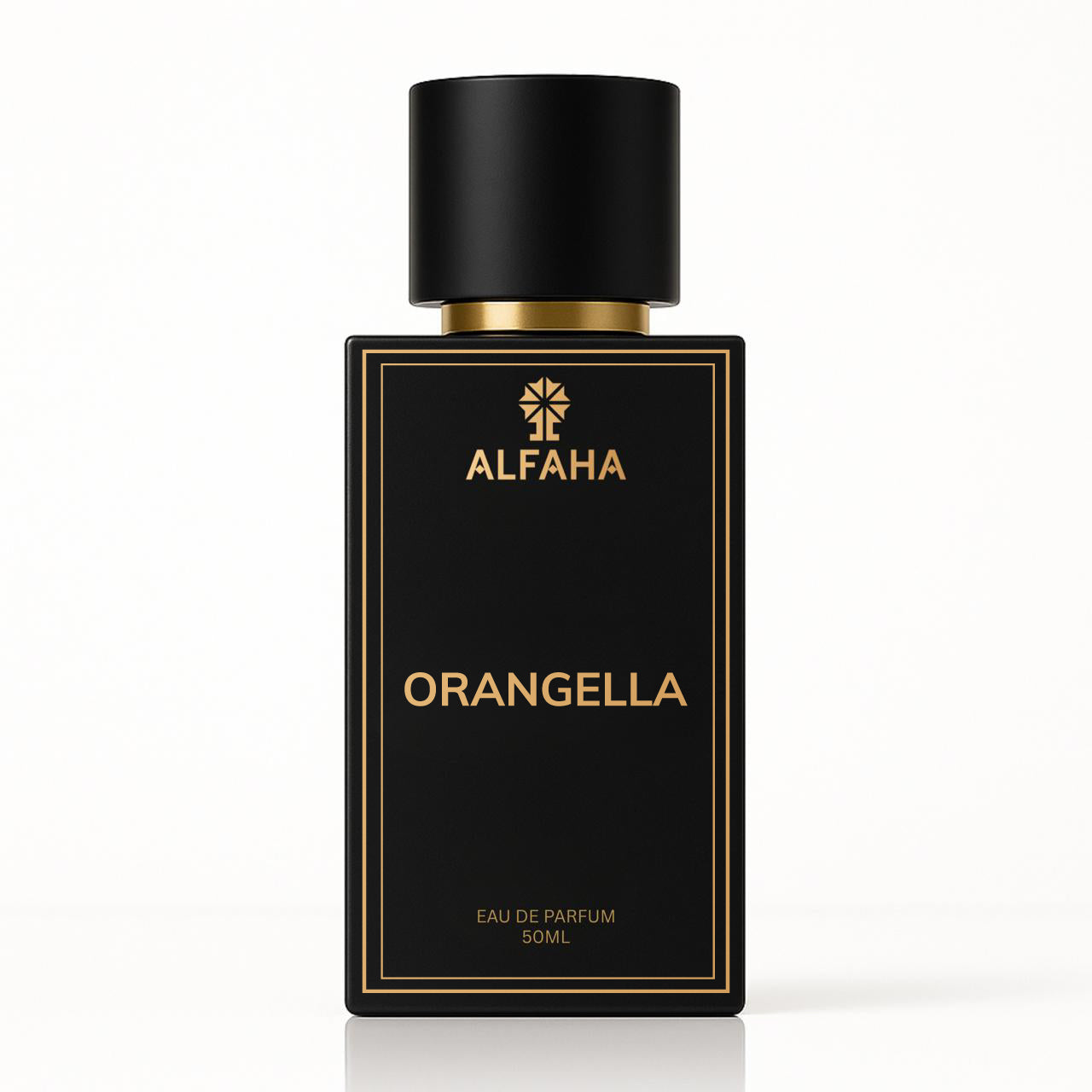 Orangella by ALFAHA – 50ml women’s perfume bottle, citrus sweet Eau de Parfum on white background