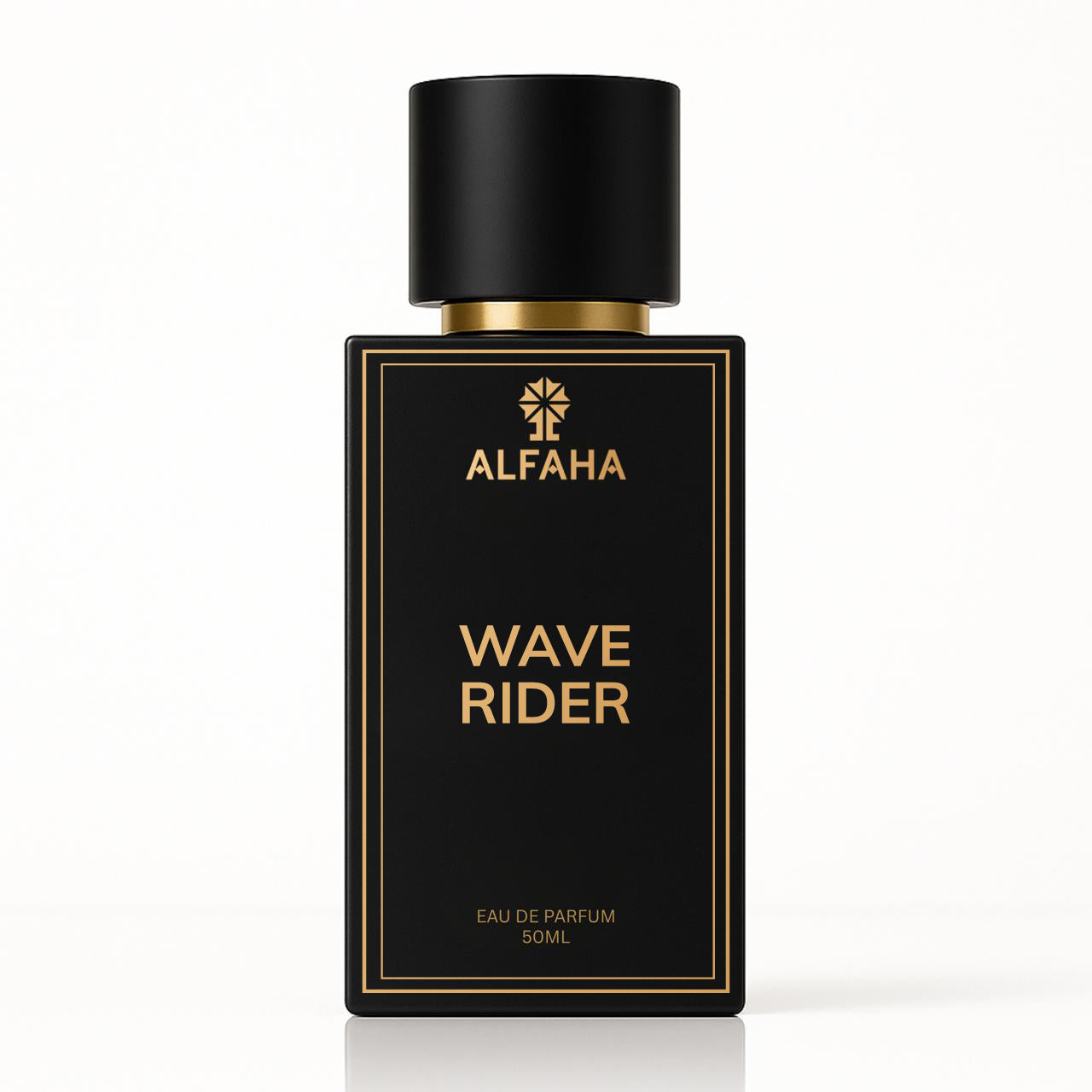 Wave Rider by ALFAHA – 50ml men’s perfume bottle, aquatic fresh Eau de Parfum on white background