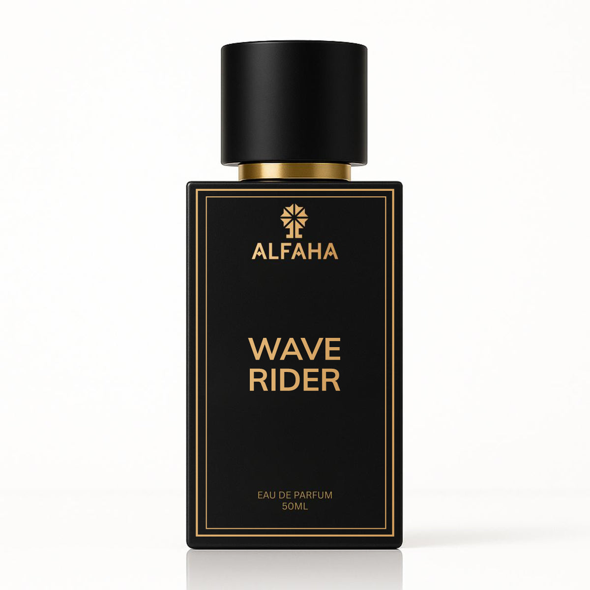 Wave Rider by ALFAHA – 50ml men’s perfume bottle, aquatic fresh Eau de Parfum on white background