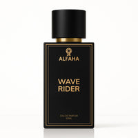 Wave Rider by ALFAHA – 50ml men’s perfume bottle, aquatic fresh Eau de Parfum on white background
