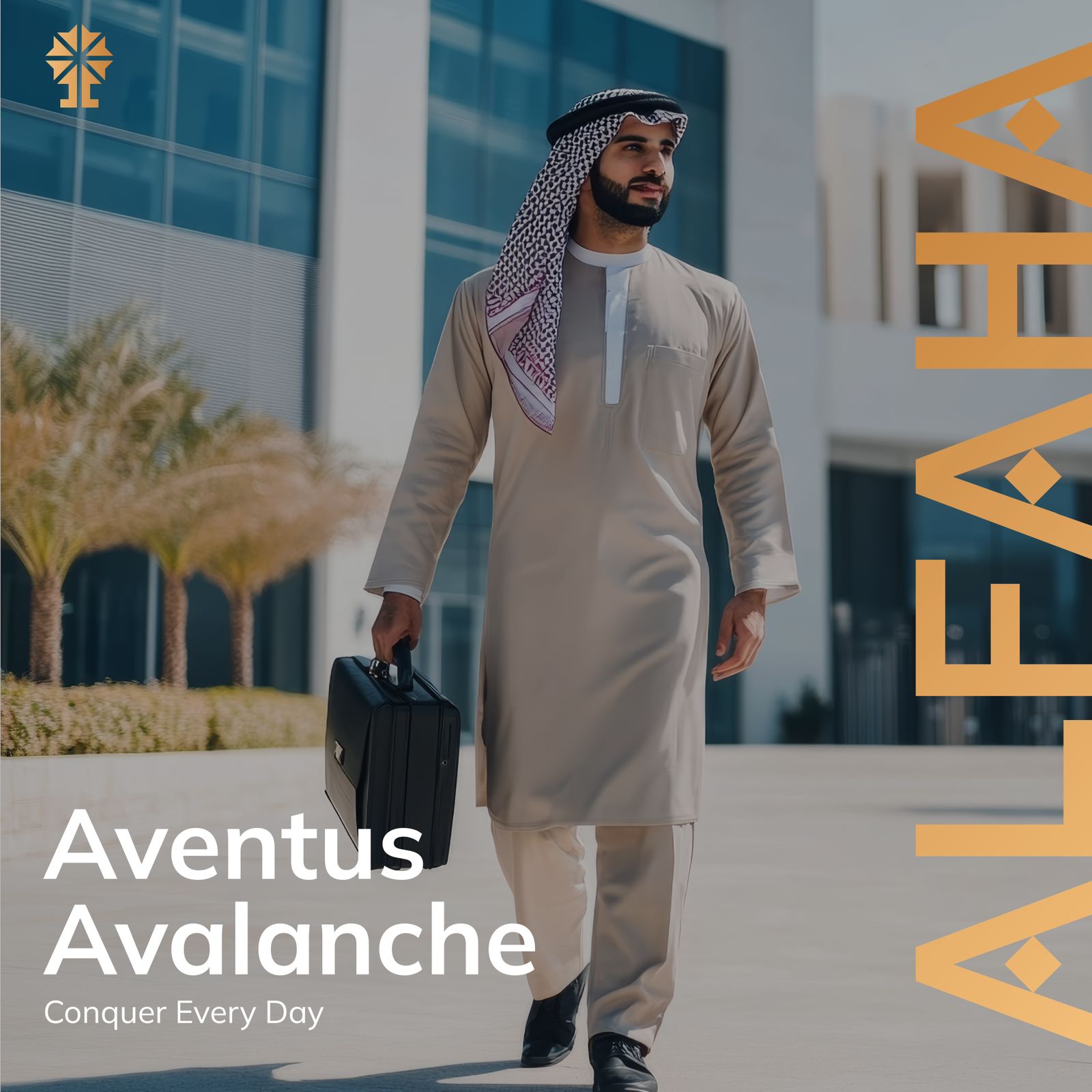 ALFAHA™ Aventus Avalanche in a professional setting, exuding confidence and sophistication, perfect for business meetings, networking events, and formal occasions.