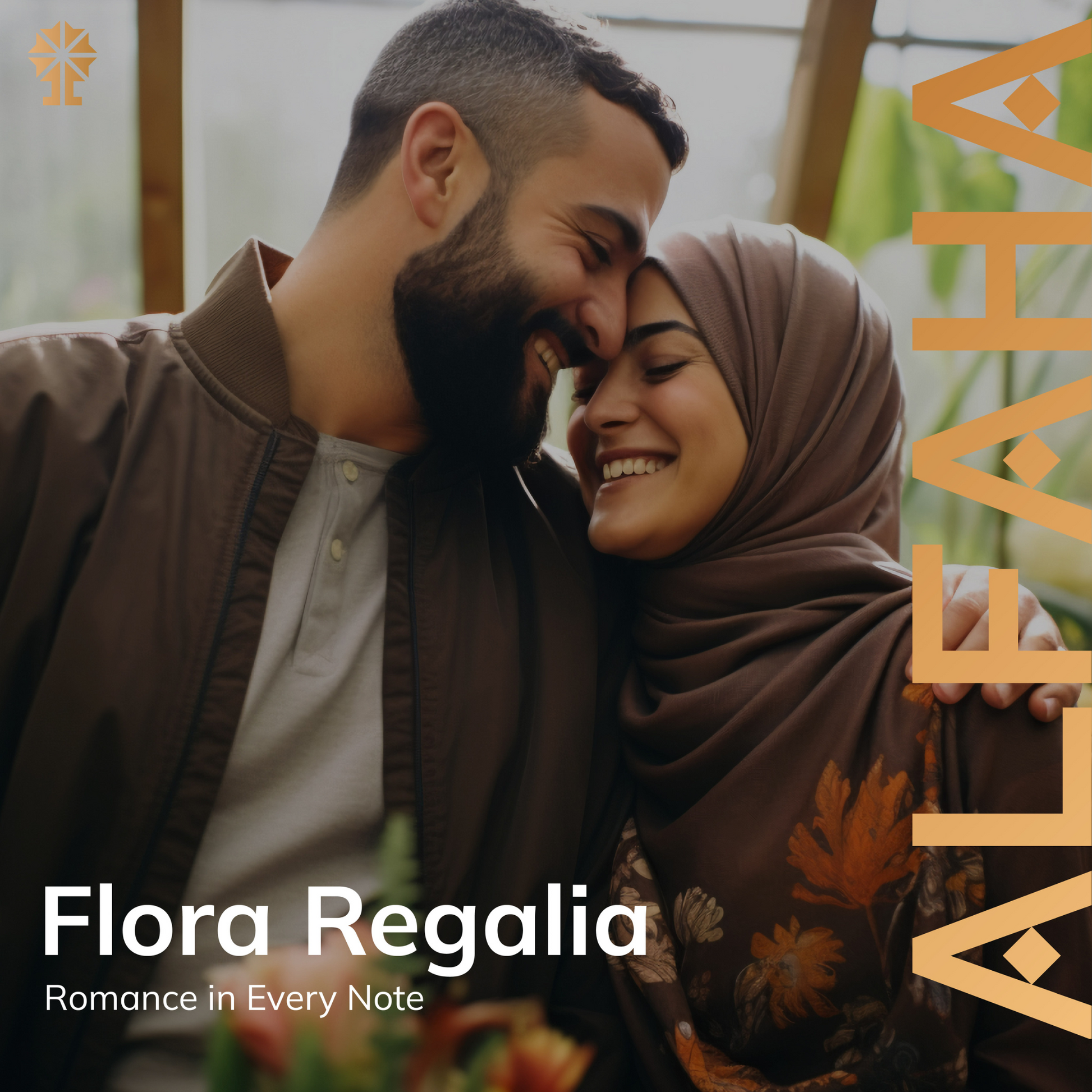 ALFAHA™ Flora Regalia in a romantic lifestyle setting, ideal for intimate occasions with its enchanting blend of pear, jasmine, and caramel that captivates the senses.