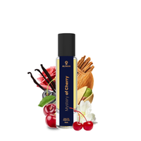 ALFAHA™ Mystery of Cherry Eau De Parfum 15ml bottle – a luxurious fragrance with vibrant notes of Black Cherry, Rose, and a warm base of Tonka Bean, Vanilla, and Cedarwood, perfect for evening elegance.