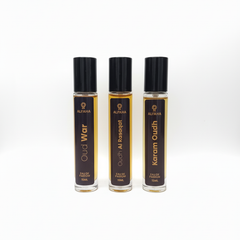 Oud Travel Pack Set Of 3 - Oud War, Oudh Al Rasaqat & Karam Oudh Eau De Parfum - 15ml Each