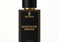 Masculine Mirage by ALFAHA – 50ml men’s perfume bottle, aromatic woody Eau de Parfum on white background