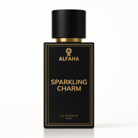 Sparkling Charm by ALFAHA – 50ml women’s perfume bottle, citrus floral Eau de Parfum on white background