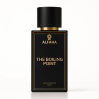 The Boiling Point by ALFAHA – 50ml men’s perfume bottle, spicy ambery Eau de Parfum on white background